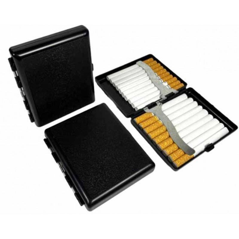 Портсигар Gentelo чёрный пластиковый на 20 сигарет