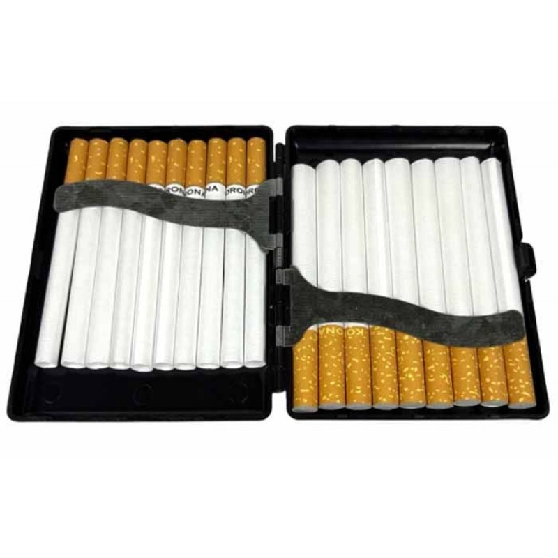 Портсигар Gentelo чёрный пластиковый на 20 сигарет